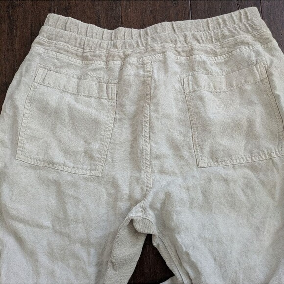 James Perse Relaxed Canvas Linen Pants Joggers Sand Tan Size 4 WCCL1788 - Picture 7 of 9